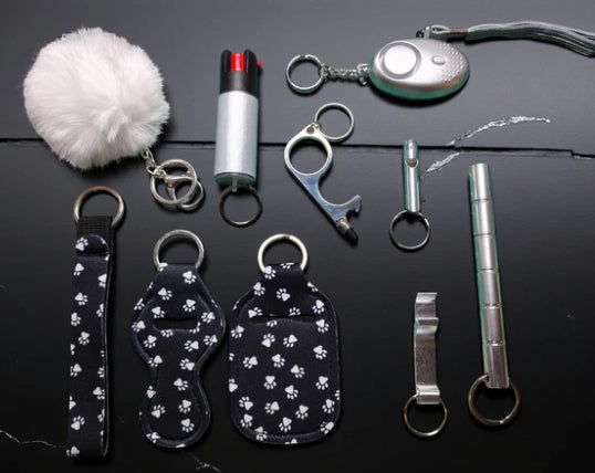 Safety Keychain - Design Set 9pc with Pepper Spray