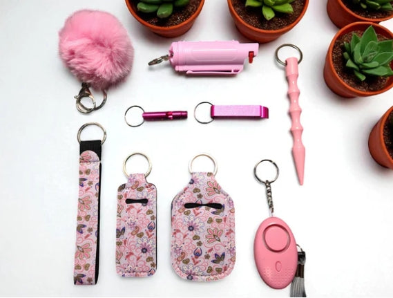 Safety Keychain - Design Set 9pc with Pepper Spray