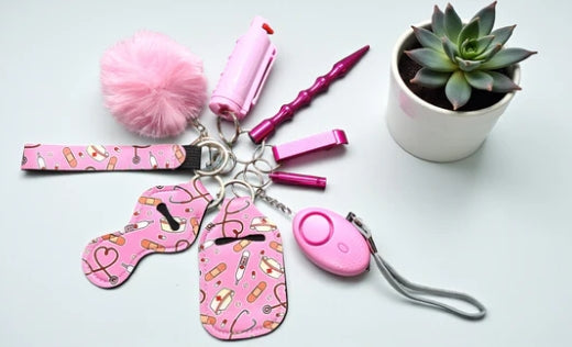 Safety Keychain - Design Set 9pc with Pepper Spray
