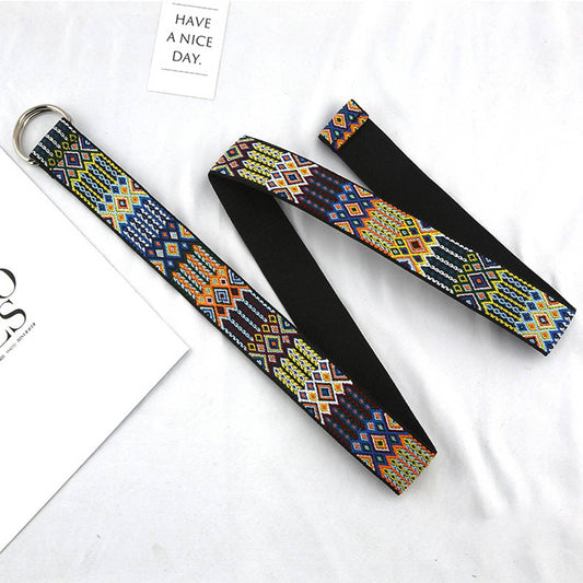 CWABE0951_CANVAS DOUBLE BUCKLE JEANS DECORATIVE BELT: TYPE2 / (OS) 1