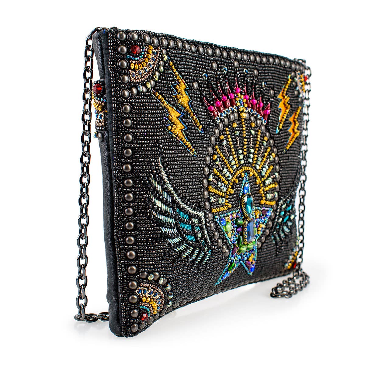 Starstruck Rock Wings and Lightning Beaded Crossbody Handbag