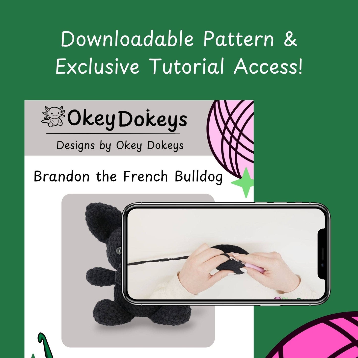 Crochet French Bulldog Kit - Brandon the French Bulldog