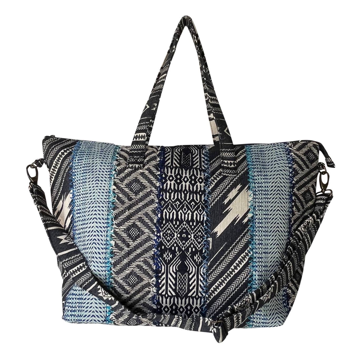 Blue Stripes Traveler Pure Cotton Spacious Tote Bag