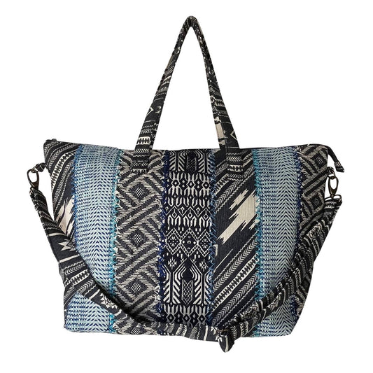 Blue Stripes Traveler Pure Cotton Spacious Tote Bag