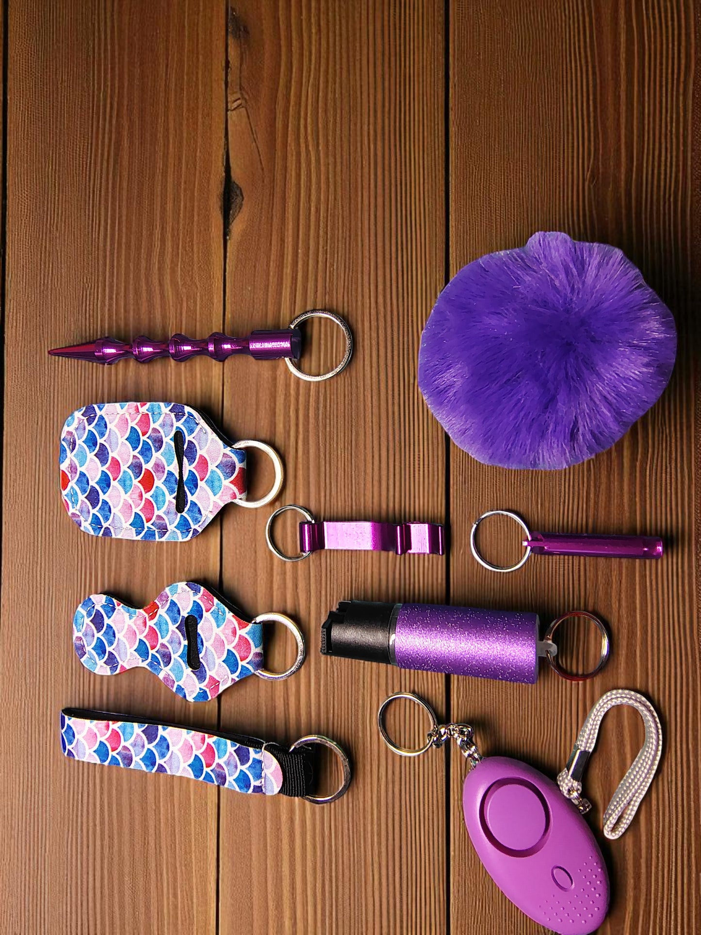 Safety Keychain - Design Set 9pc with Pepper Spray