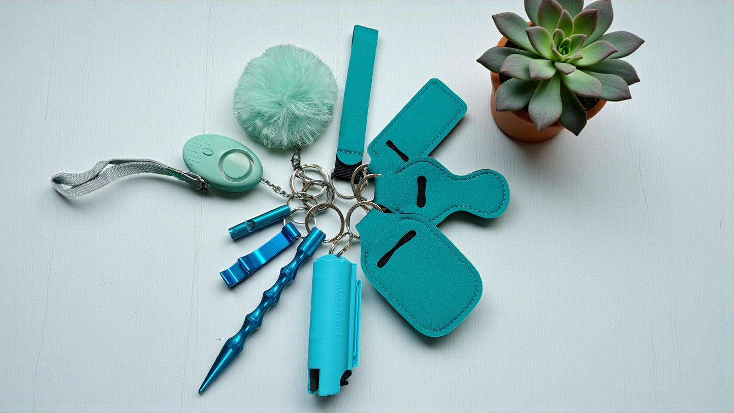 Safety Keychain - Solid Set 10pc with Pepper Spray
