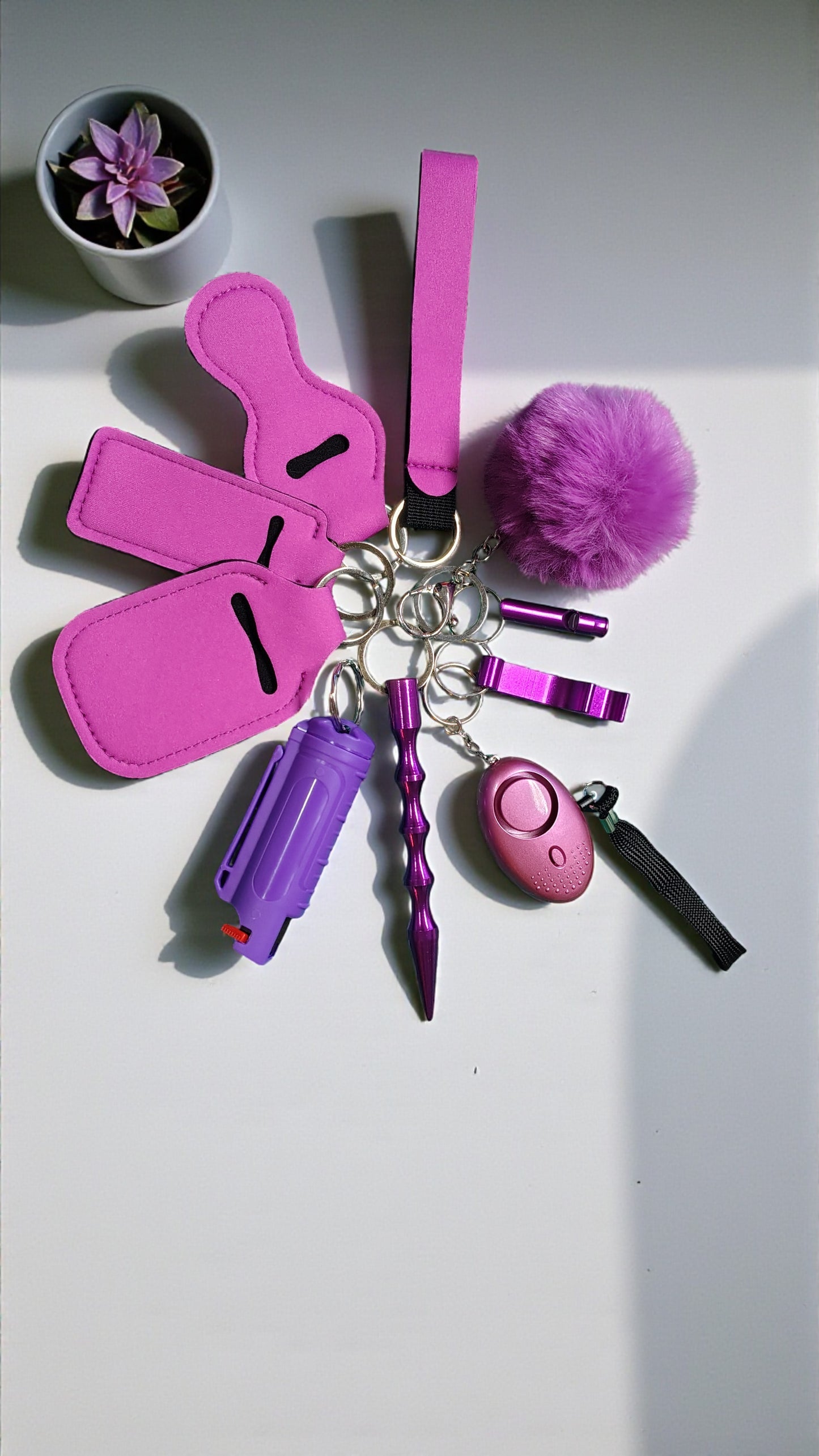 Safety Keychain - Solid Set 10pc with Pepper Spray