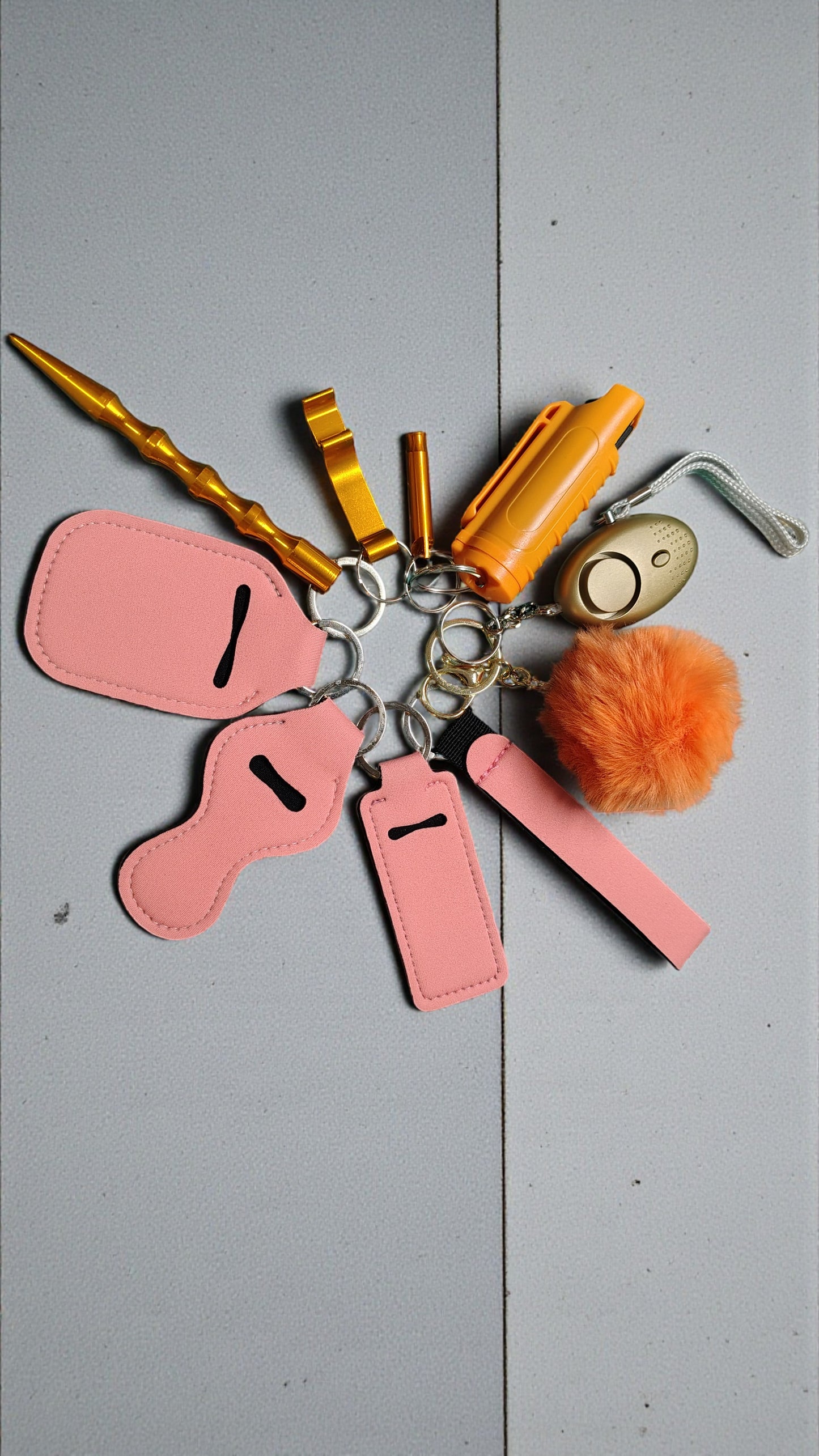 Safety Keychain - Solid Set 10pc with Pepper Spray