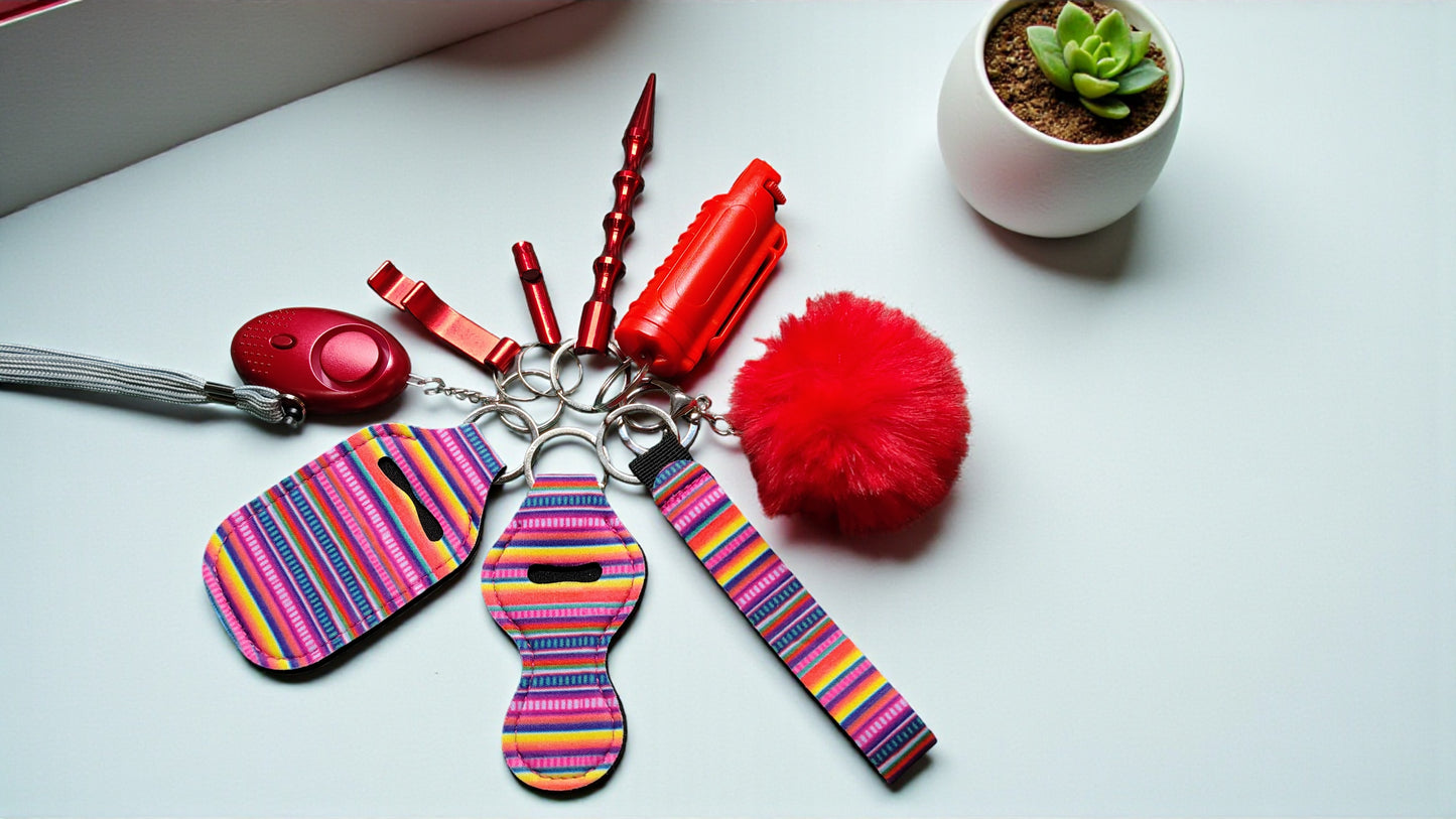 Safety Keychain - Design Set 9pc with Pepper Spray