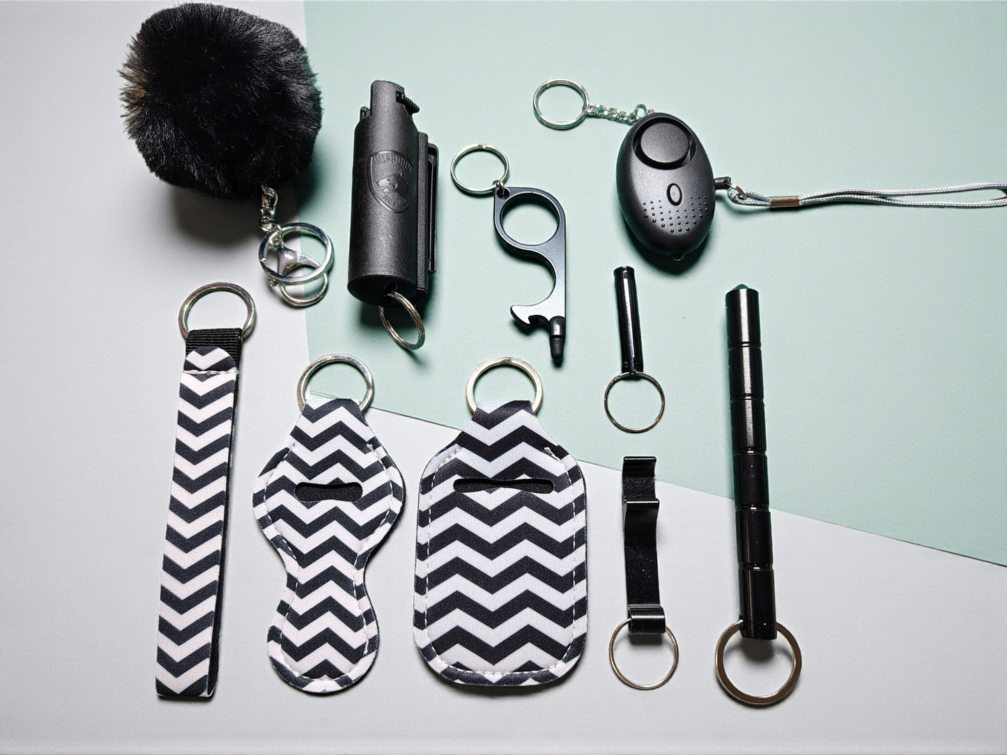 Safety Keychain - Design Set 9pc with Pepper Spray