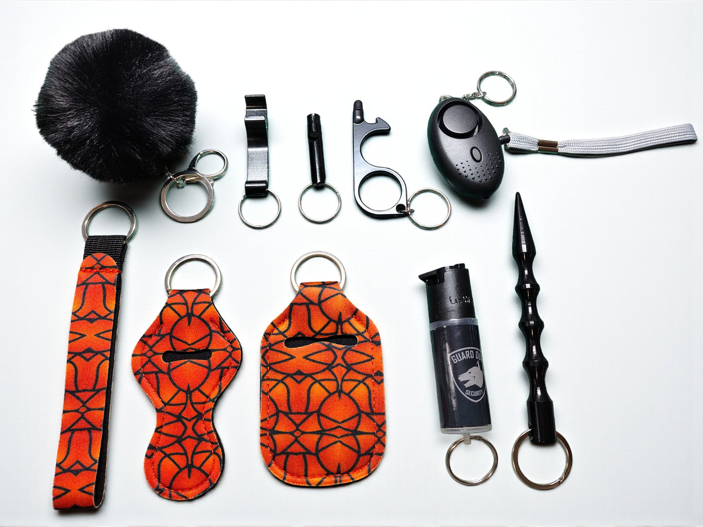 Safety Keychain - Design Set 9pc with Pepper Spray