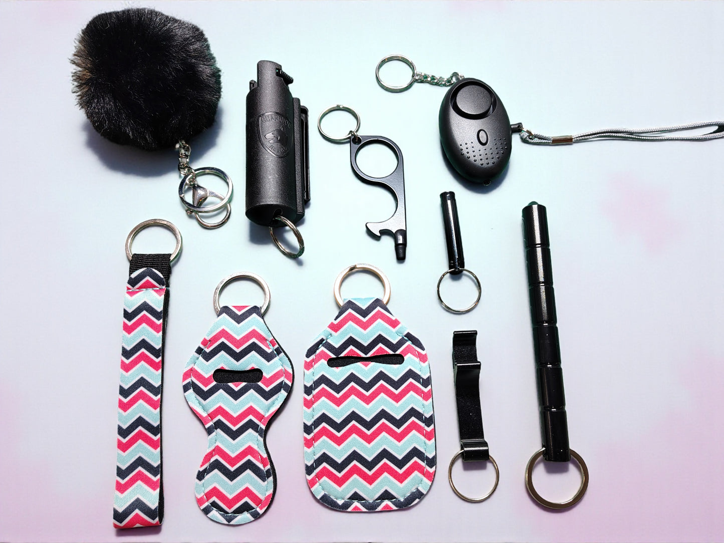 Safety Keychain - Design Set 9pc with Pepper Spray