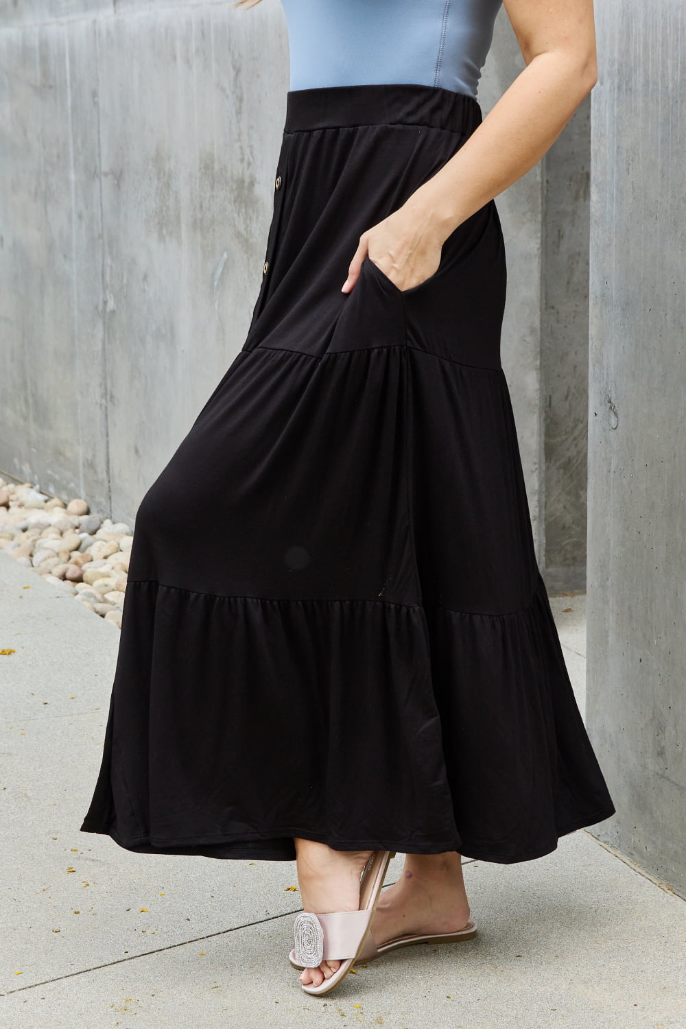 Solid Maxi Skirt